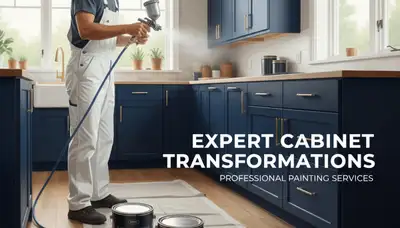 Cabinet painting in Phoenix, AZ with durable finish for kitchen cabinets by Phoenix Paint Pros
