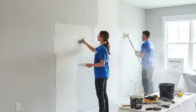 Phoenix, AZ drywall repair by Paint Pros prepping damaged walls for painting