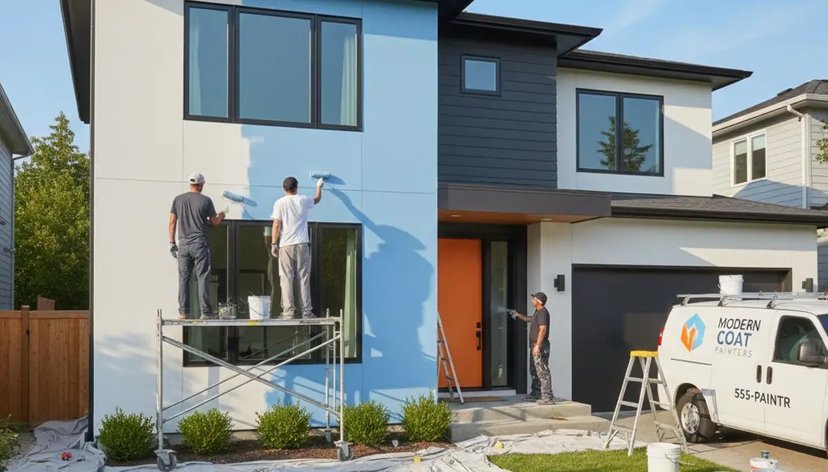 Phoenix house painters applying exterior coating to protect against sun, heat, and dust