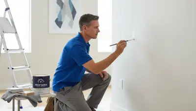 Phoenix, AZ painter repairing sun-faded paint touch-ups on a home exterior
