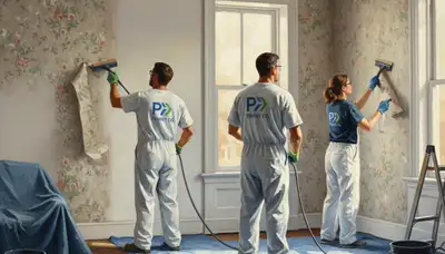Wallpaper removal in Phoenix, AZ by Phoenix Paint Pros for clean, paint-ready walls